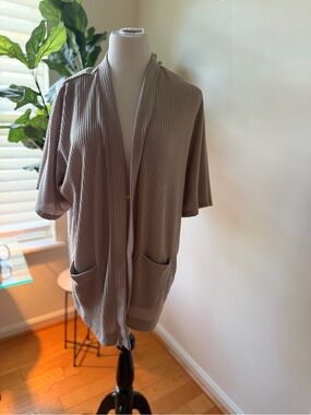 Maurices Taupe Waffle Knit Pullover - L/XL